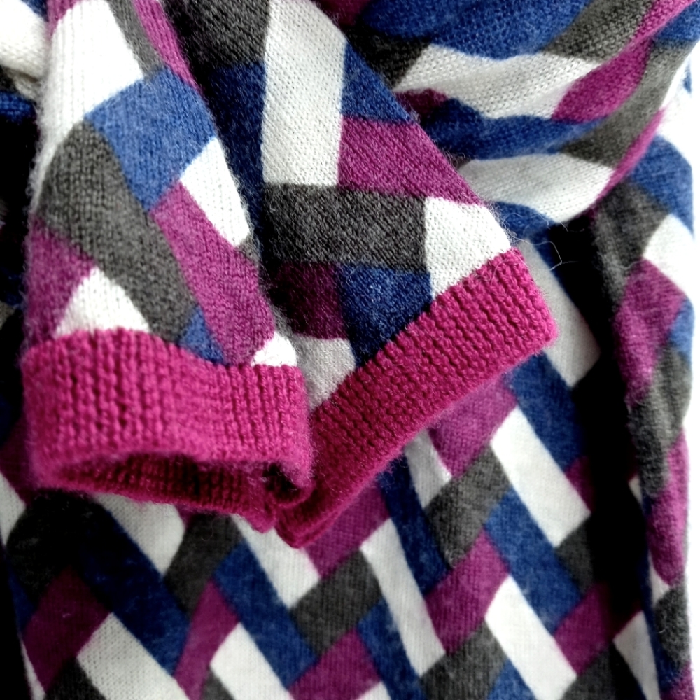 Bensimon Geometric Print Wool V Neck Sweater - Picture 4 of 8